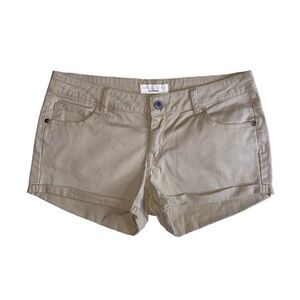 COTTON KHAKI BASIC STRETCH SHORTS W/ BELT LOOPS · SIZE 9, FITS M